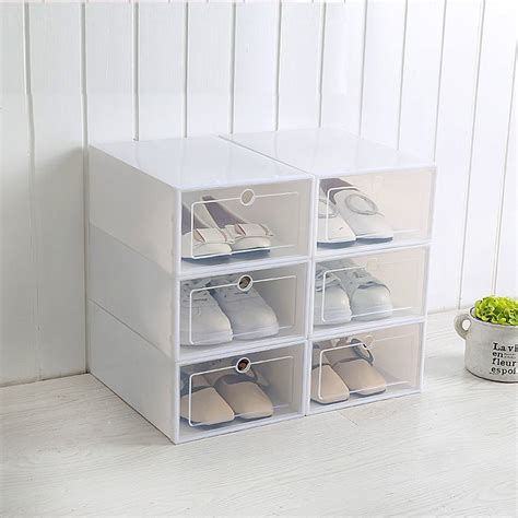 Clear plastic shoe boxes - Elechomes Shoe Boxes Clear Plastic Stackable, 18 Pack Premium Shoe Organizer Storage for Closet Space Saving Foldable Shoe Rack Containers, Sneaker Display Case Holder Shoe Bin for Entryway Drawers. 4.1 out of 5 stars 22. 50+ bought in past month. $39.99 $ 39. 99 ($2.22 $2.22 /Count)